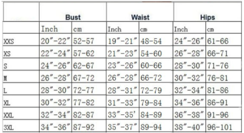 Size chart