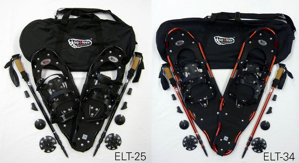 Elite Snowshoes with free matching poles and carry bag