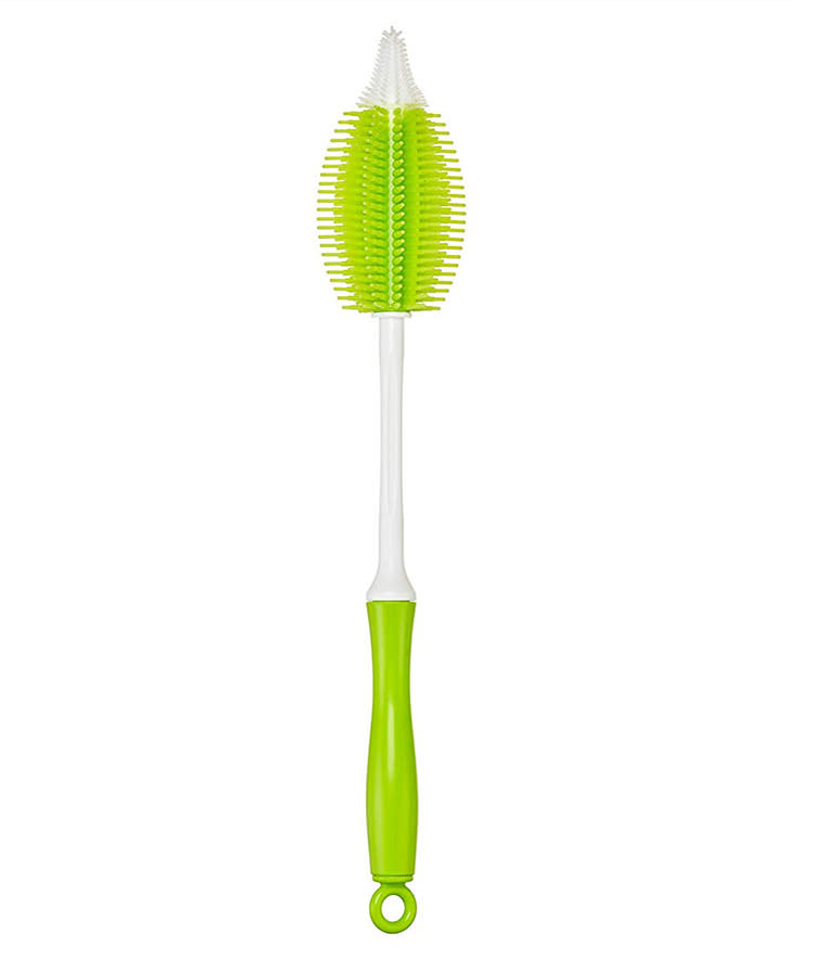 Innobaby 2-in-1 Silicone Bottle Brush green bristles and handle