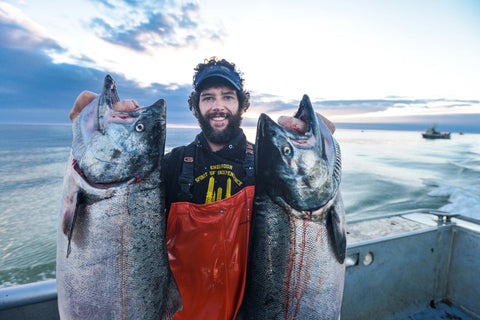 Mike with huge king salmon