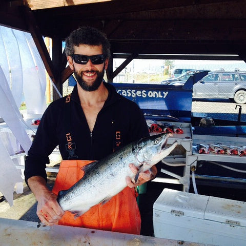 Mike with coho salmon