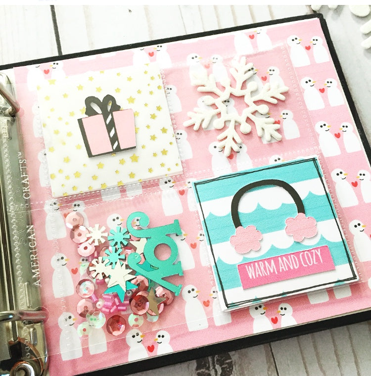 Snow Day 4x4 Mini Album By Vyvie! guest designer for Papercakes. shop.serenabee.com