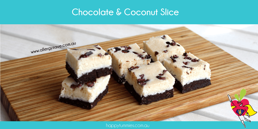 Chocolate & Coconut Gluten Free Slice - Happy Tummies
