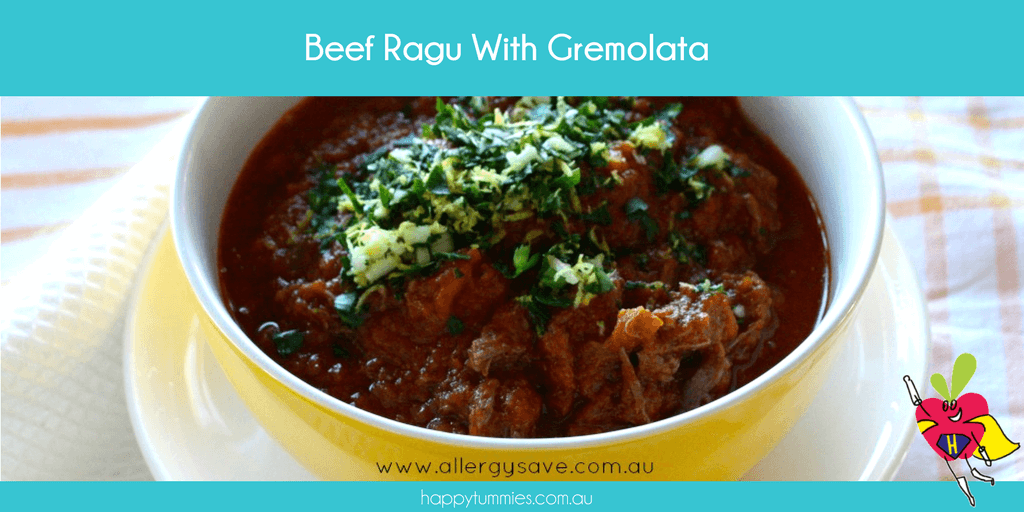 Beef Ragu With Gremolata - Allergysave - Happy Tummies