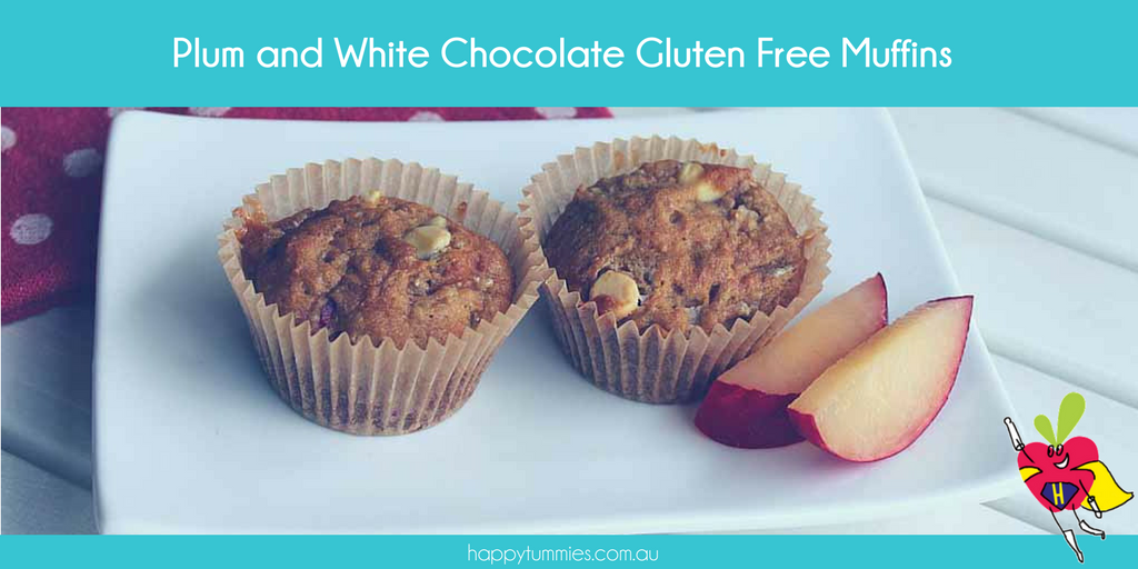 Gluten Free Muffins Plum And White Chocolate - Happy Tummies