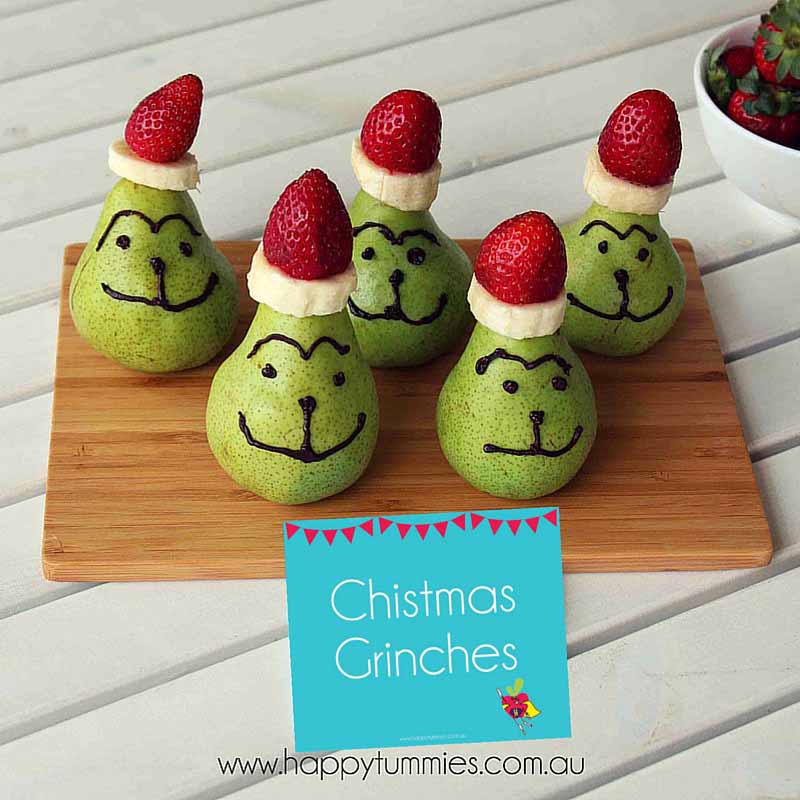 Healthy Christmas Food - Fruit Christmas Ginches - Happy Tummies