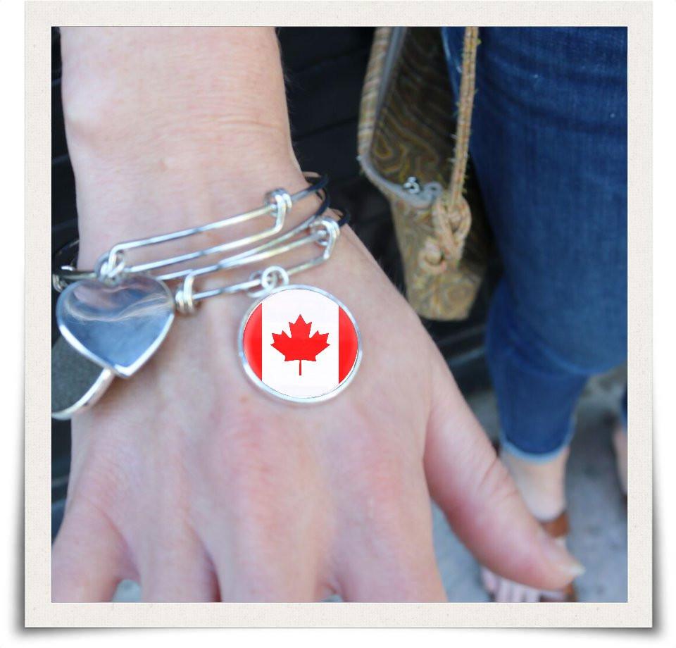 Canadian Flag Bangle Bracelet - Nation Love