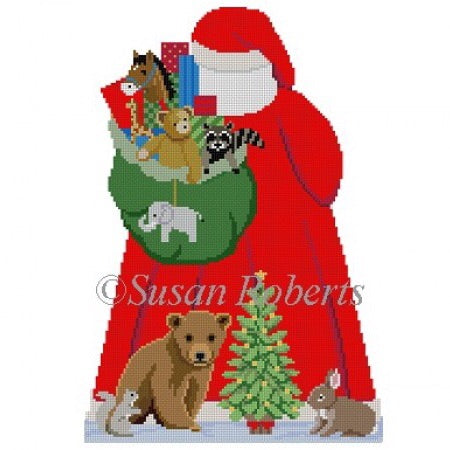 Tree Topper, Santa w Baby Forest Animals (back)