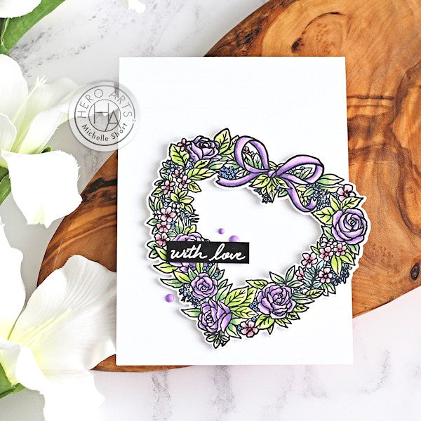 Floral Heart Wreath by Michelle Short for Hero Arts