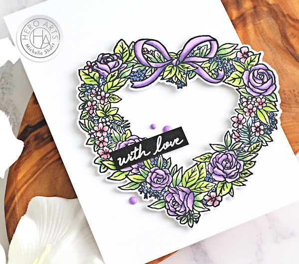 Floral Heart Wreath by Michelle Short for Hero Arts