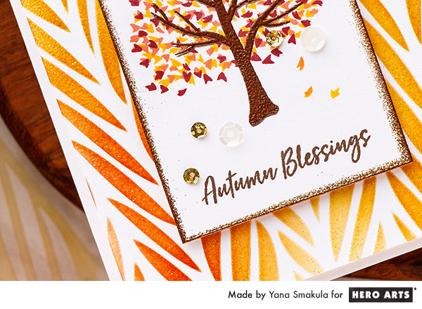 Fall Blessings Card with Color Layering Autumn Tree by Yana Smakula for Hero Arts