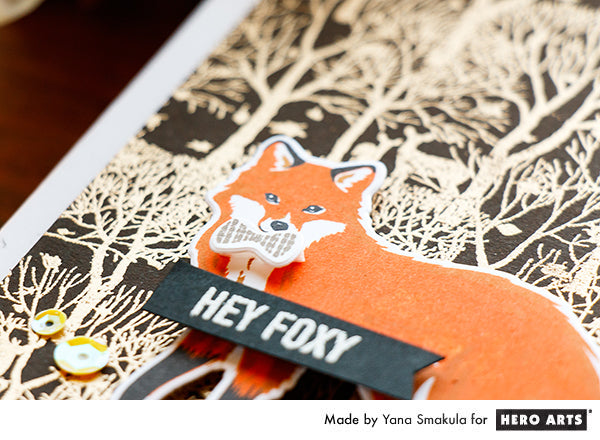 Hey Foxy Card by Yana Smakula for Hero Arts