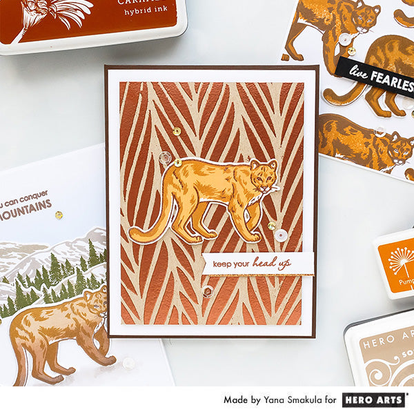 Color Layering Mountain Lion Cards by Yana Smakula for Hero Arts