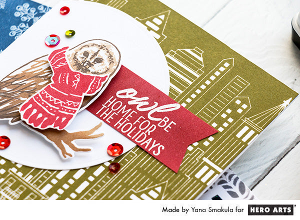 Owl be home for the holidays card by Yana Smakula for Hero Arts
