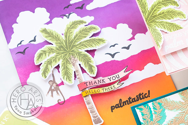 Color Layering Palm Tree Cards by Yana Smakula for Hero Arts