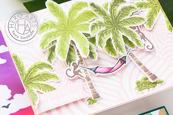 Color Layering Palm Tree Cards by Yana Smakula for Hero Arts