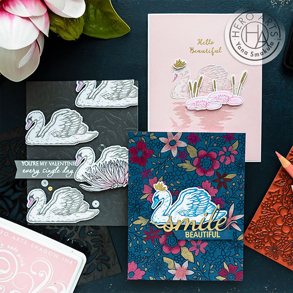 Friendship & Valentine's Day Swan Cards by Yana Smakula for Hero Arts