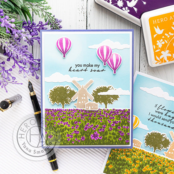 Tulip Field Heroscapes Cards by Yana Smakula for Hero Arts