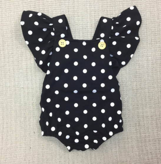 baby black and white polka dot dress