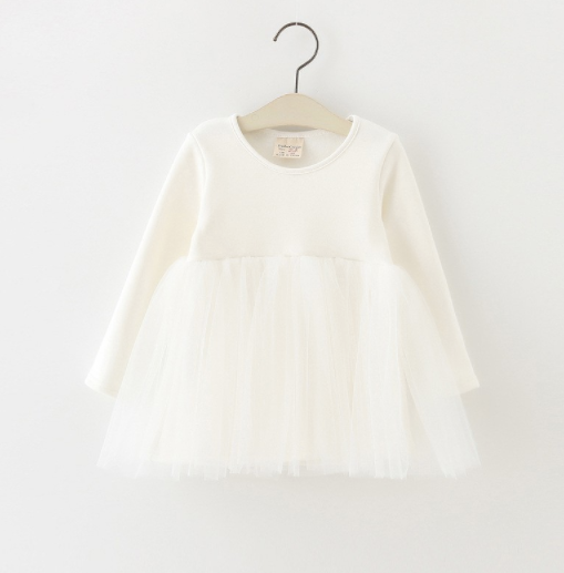 baby long sleeve white dress