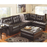 Edmonton Furniture Store | Grey Leather Looking Ottoman - 201