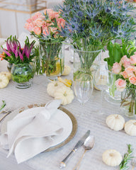 white pumpkins for thanksgiving table decor