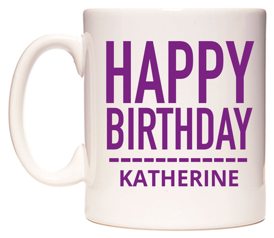 Happy Birthday Katherine Plain Purple Mug
