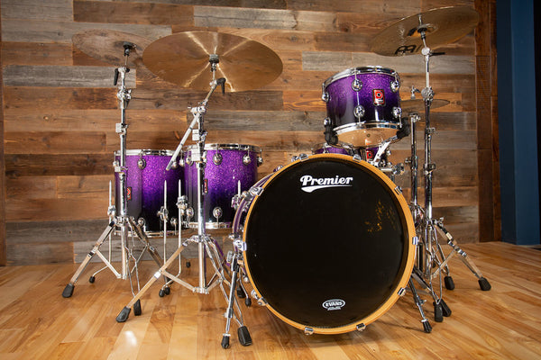 Premier Genista Maple 5 Piece Drum Kit Purple Sparkle Fade Lacquer P