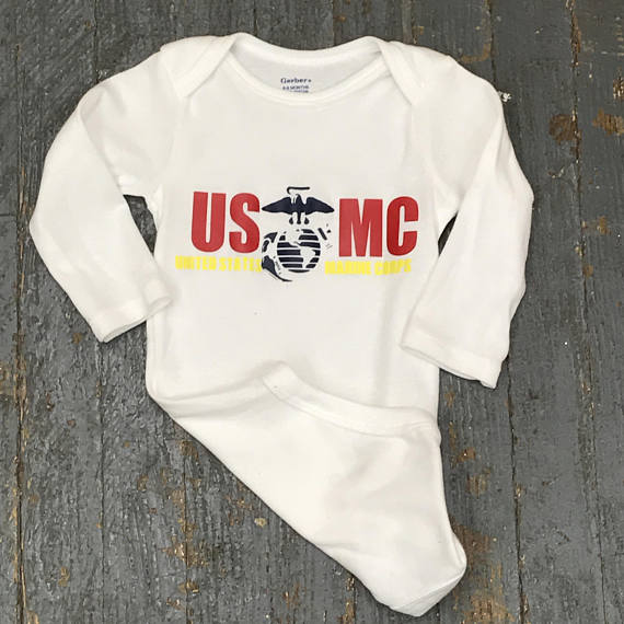 USMC Marine Grandpa Marine Baby Onesie Marine Dad Personalized Marine Gifts Marine|Devil Pup