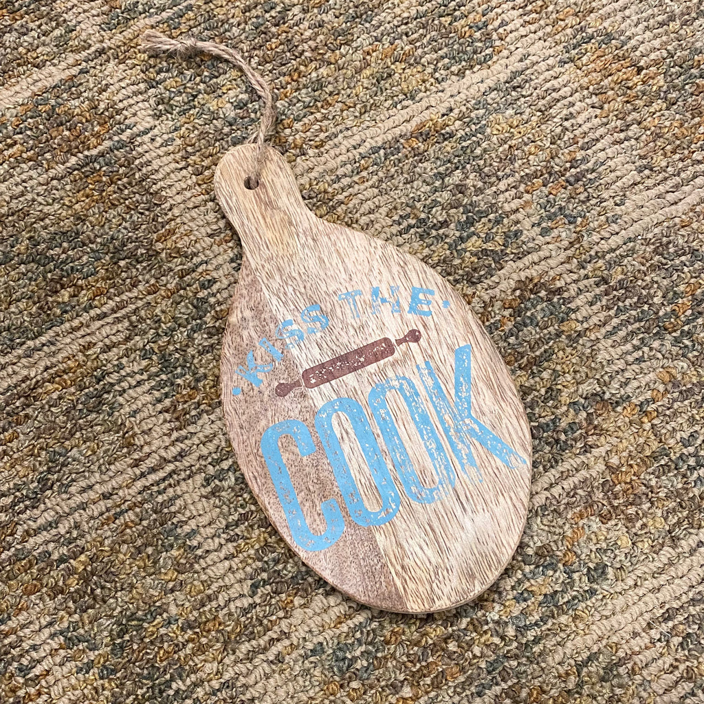 Kiss the Cook Hand Painted Cutting Board Sign