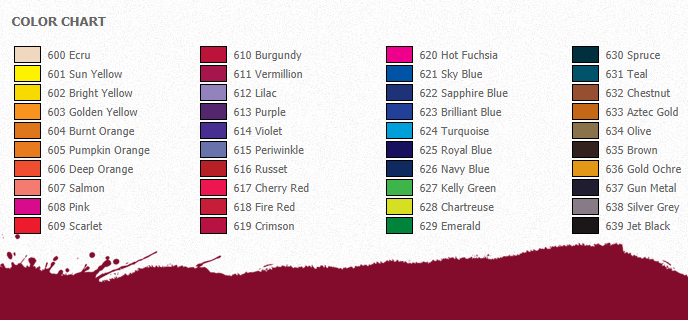 Jacquard Acid Dyes Color Chart