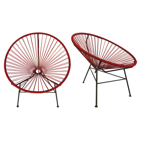 Set de 2 Sillas de Exterior Bonfil - Rojo