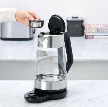 OXO Brew cordless glass electric kettle stainless steel