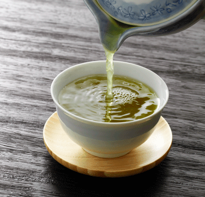 Steeped green tea