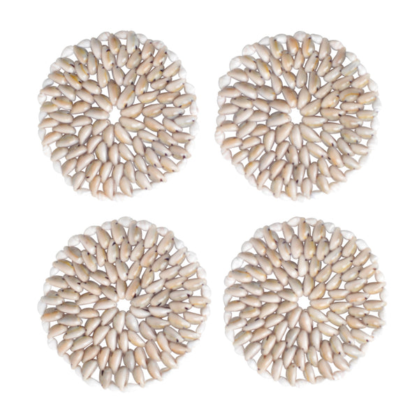 coastal shell coasters coaster set cowrie boho bohemian