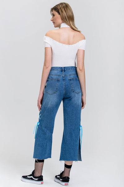 jeans palazzo cropped