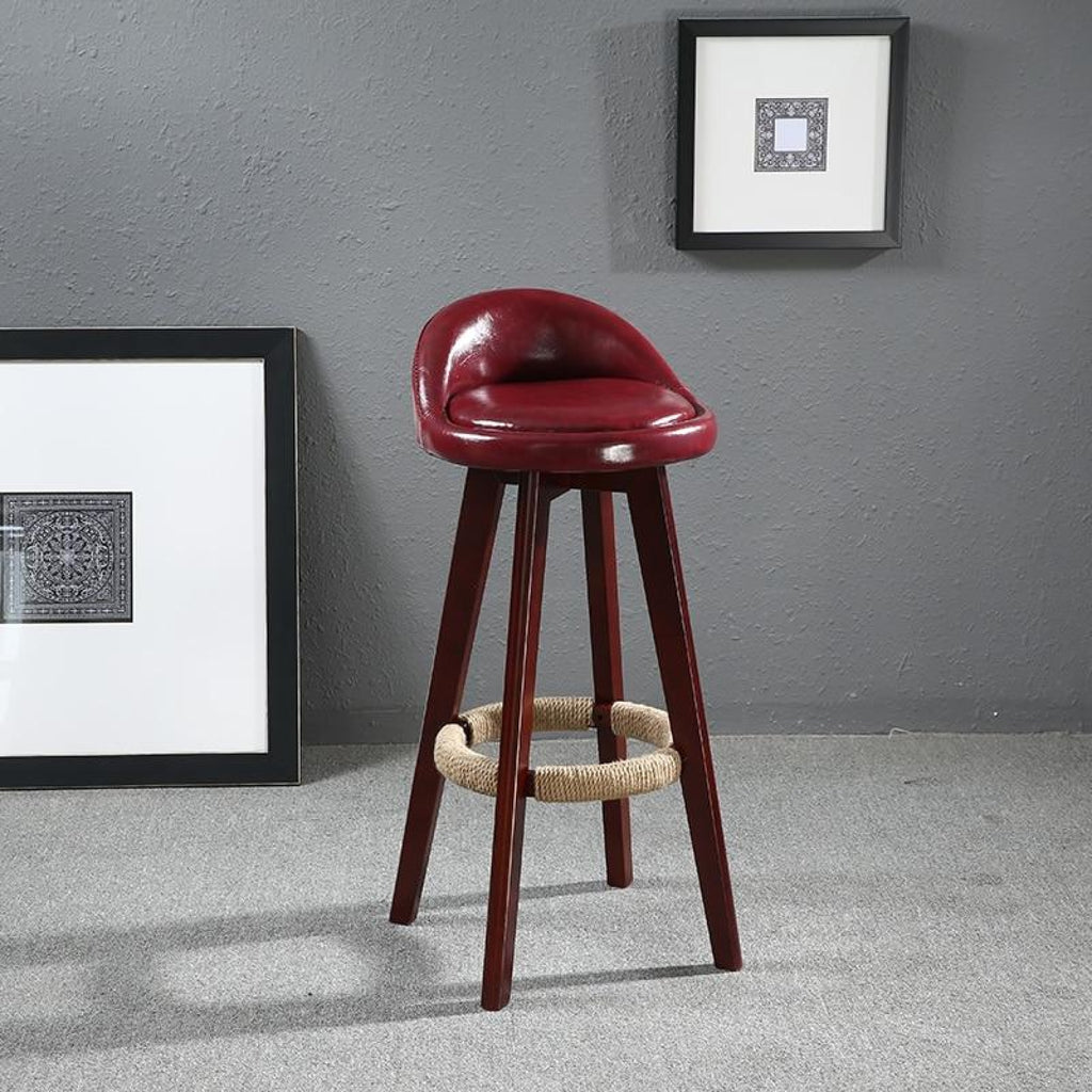 Glossy Leather Finished Stylish Bar Chair | My Aashis