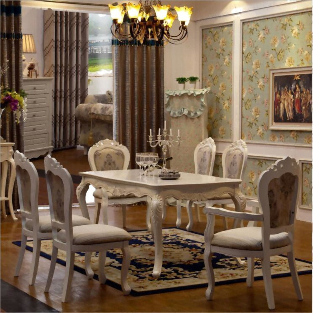 Light Wooden Antique Dining Room Set | My Aashis