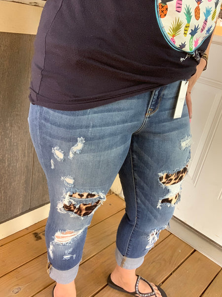 judy blue leopard print jeans