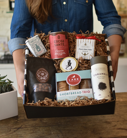 boston local gift box with different handcrafted, unique products