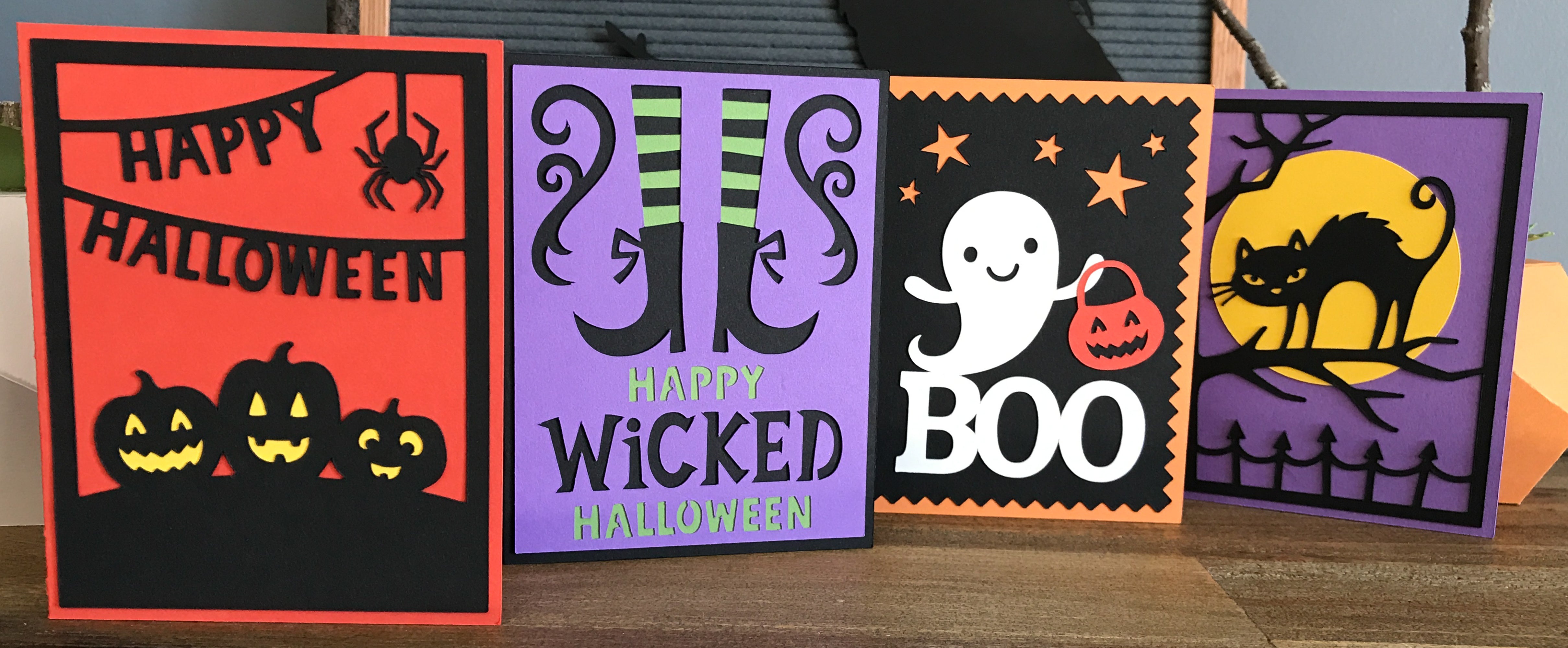 Easy cardstock paper halloween cards