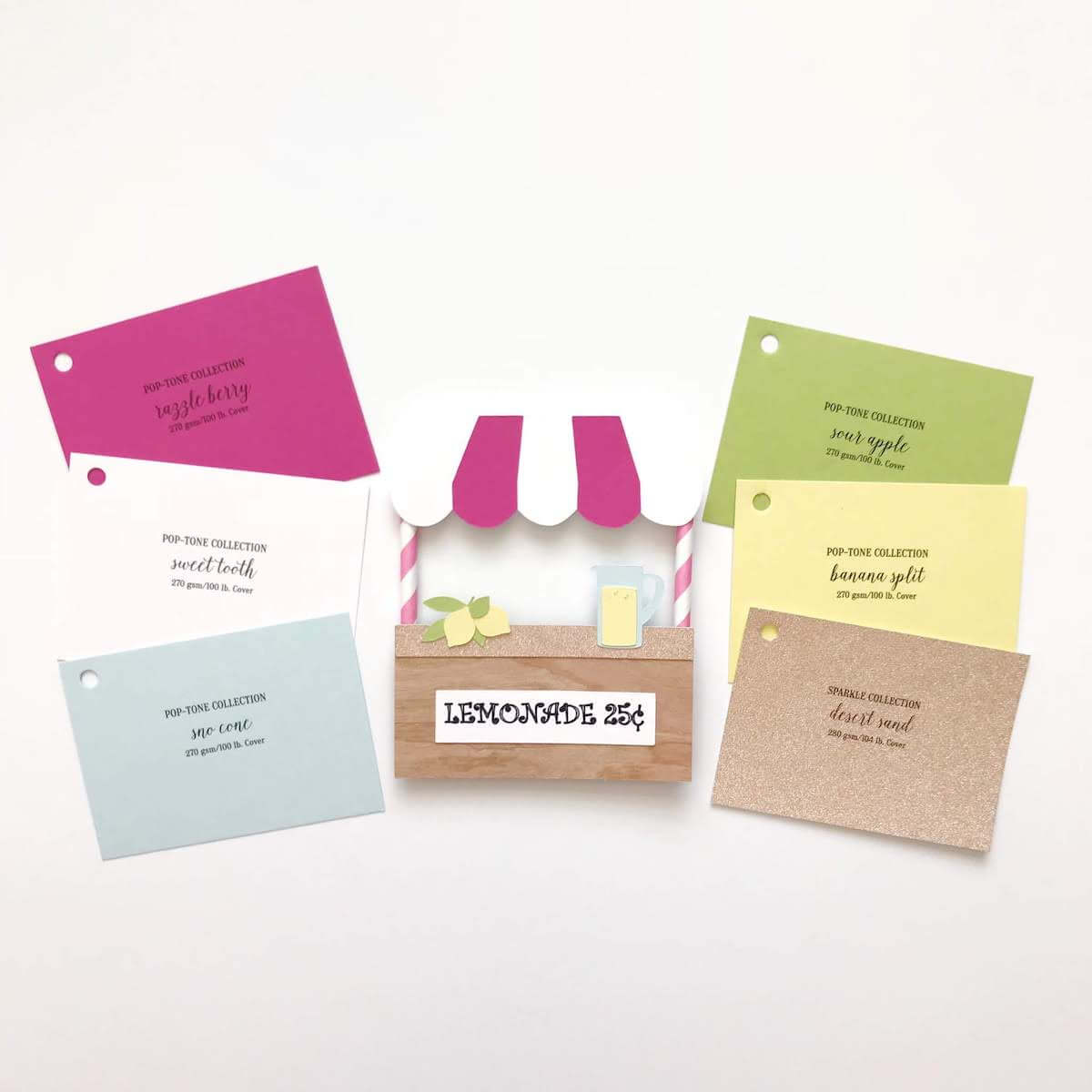 Cardstock Paper Wood Veneer Lemonade Stand Die Cuts