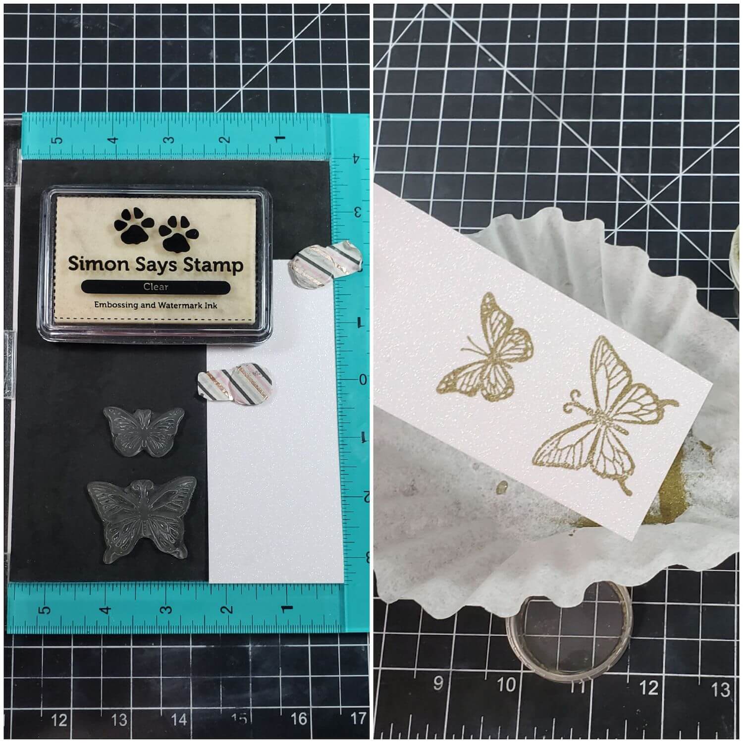 Stamping and embossing butterflies