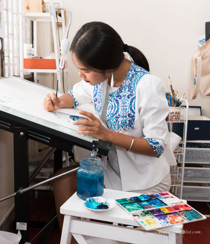 Sai in her studio