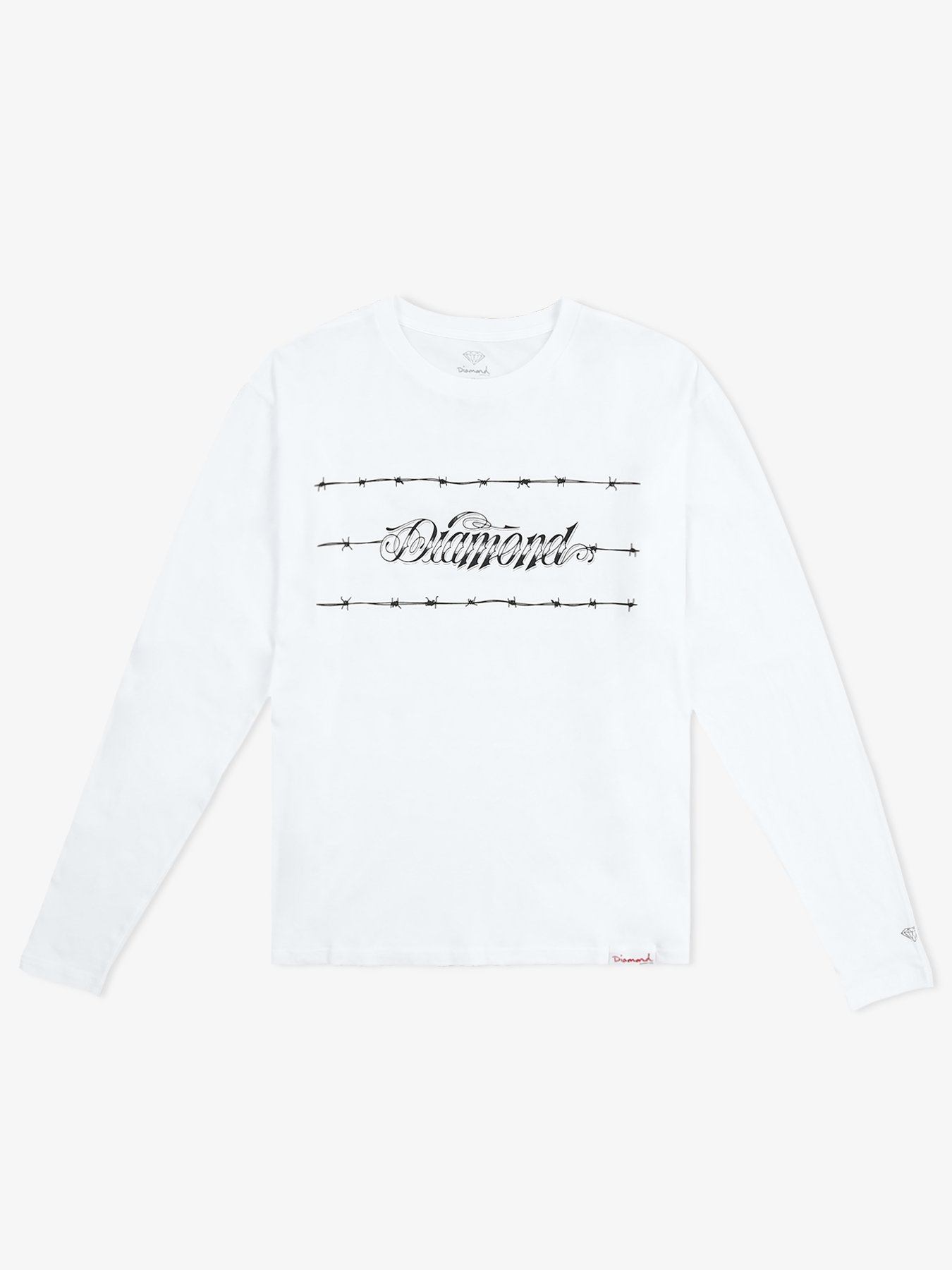 Barbed Wire Long Sleeve Tee - White | Diamond Supply Co.