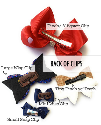 backs of hair bows to choose type of clip you need