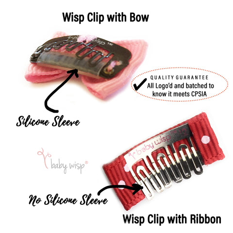 Ribbon wisp Clip Grosgrain ribbon bow wisp clip back