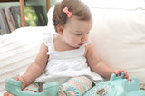 Cute Baby Girl in Coral Hair Bow Modern Baby Style Boutique Bow