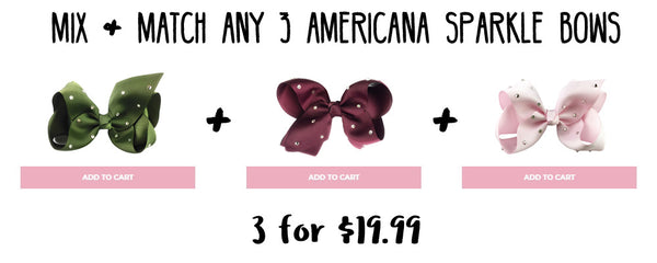 americana sparkle bows mix and match 