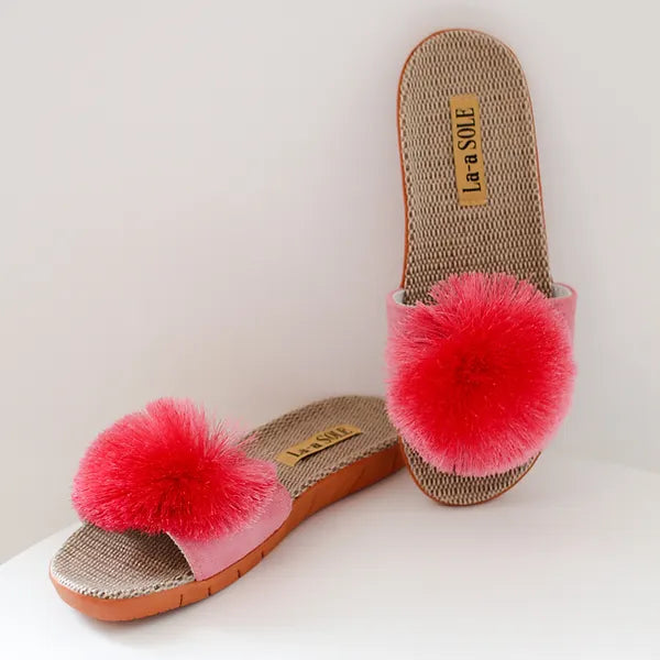 La-a sole pom sandal PINK | Bungalow